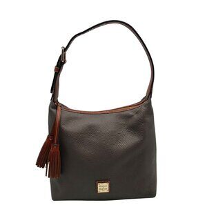 Dooney & Bourke Gray Pebbled Grain Leather Paige Sac Shoulder Bag
